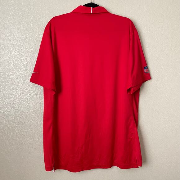Nike Pro Bowl NFL On Field Polo Shirt Mens XL Red Dri Fit Athletic Henley DH1941 - Picture 9 of 12